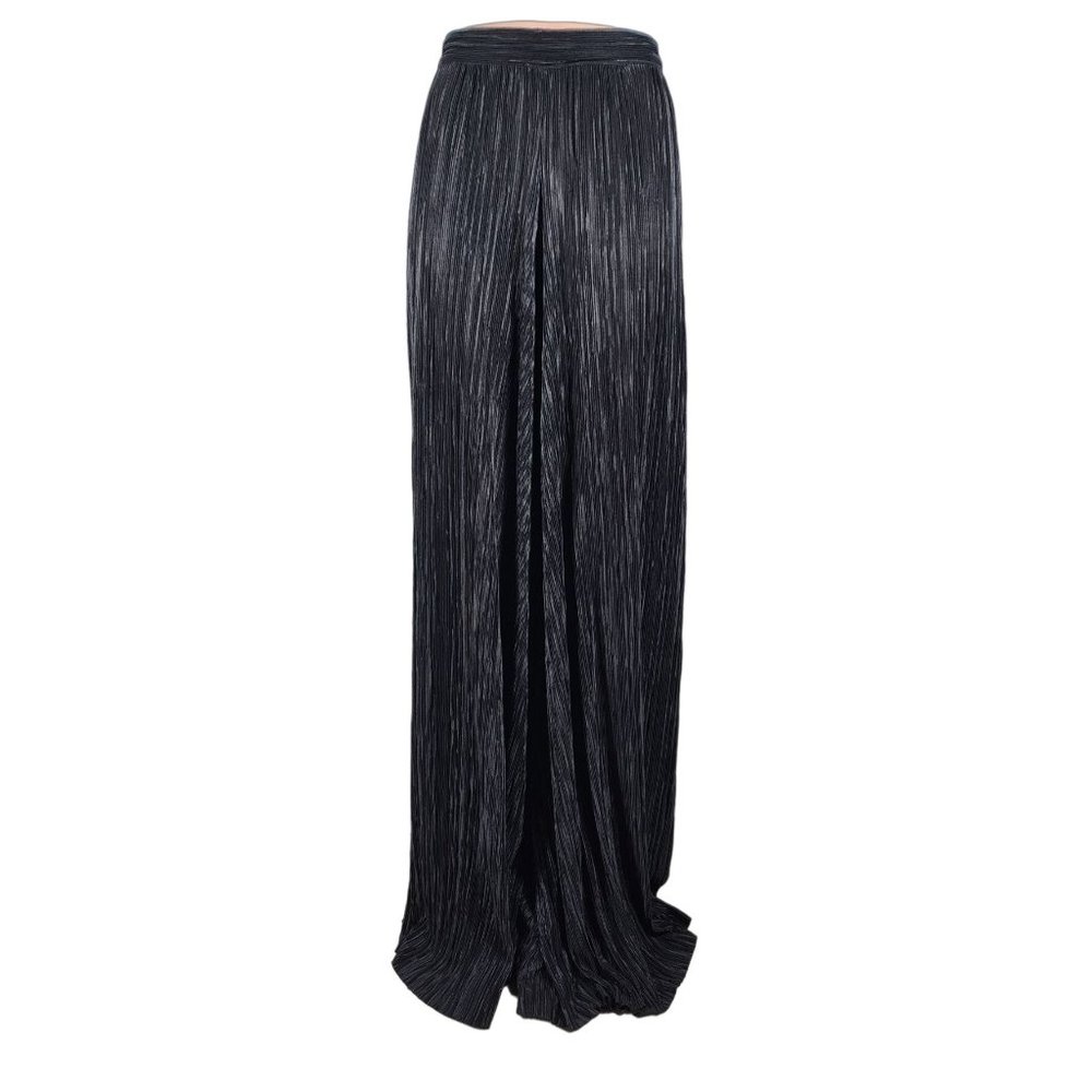 Alexis Black Pants Ribbed Wide Leg Flared High Rise Extra Small XS